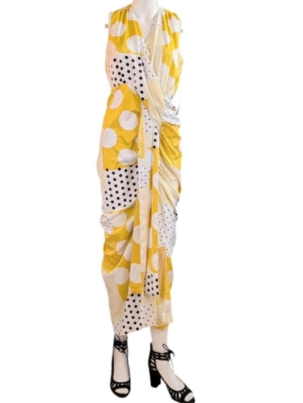Eva Mendes For NY & Co Fabulous Polka Dot Faux Wrap Dress!! - Picture 3 of 17